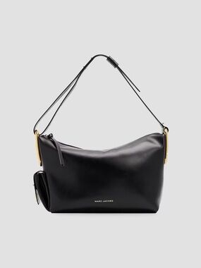 Marc Jacobs Black Scene Large Leather Shoulder Bag with Gold Hardware